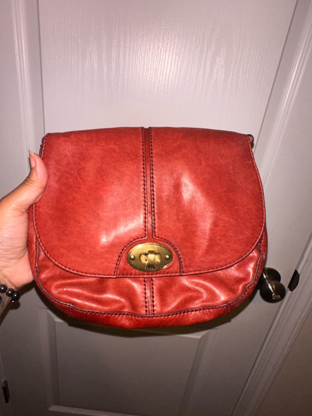 RARE FOSSIL Leather Purse Y2K Retro